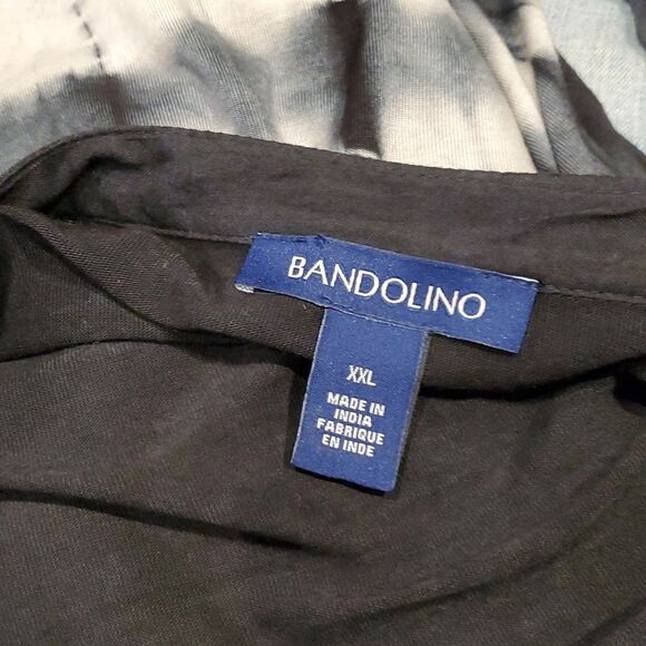 Bandolino Sz XXL Black White Ombre Tie-Dye Embellished Viscose Plus Blouse 524 - Picture 8 of 10